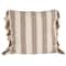 Hello Honey® Blue & Yellow Stripes on Cream Cotton Throw Pillow with Fringe